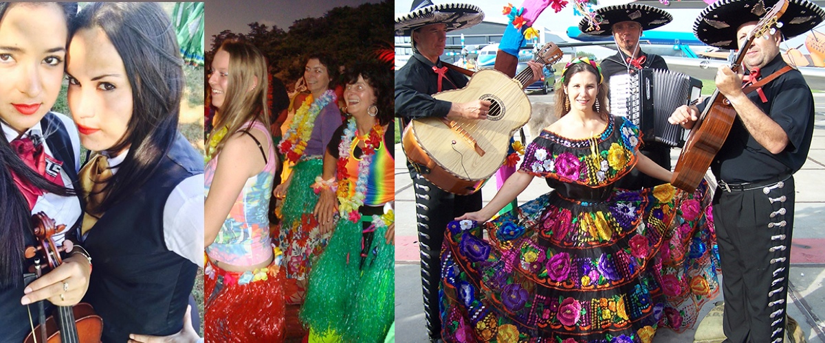 Mariachis danseressen eten en drinken bestellen